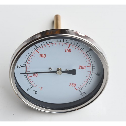 Temperature Gauge - 100mm Dial - 1/2 Bottom Entry - 50mm Pocket - Leengate  Valves